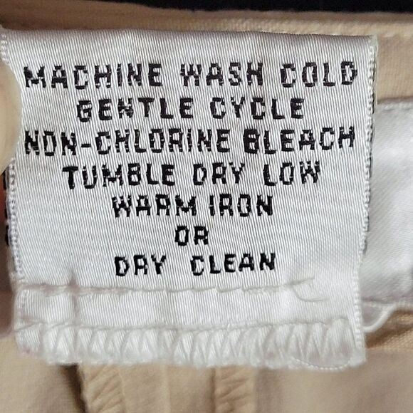 Vintage 90s Talbots High-Rise Stretch Dress Pants 8 Beige Tapered Split Hem - Picture 10 of 12